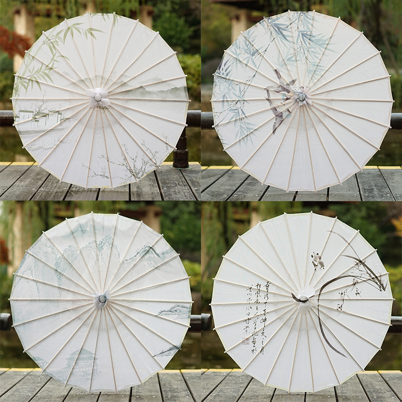 Ancient Style Oil-Paper Umbrella, Ink Wash Painting, Elegant Silk Umbrella, Hanfu Photography, Classical Dance Umbrella, Cheongsam Performance, Chinese-Style Prop Umbrella