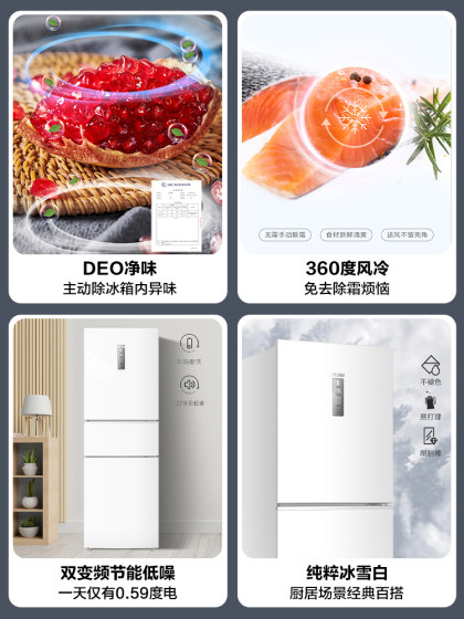 海尔冰箱以旧换新补贴255L风冷无霜变频小冰箱家用一级能效官方