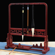 Multifunctional mahogany brush holder pen hanging pen solid wood creative sour branch wood brush shelf calligraphy supplies