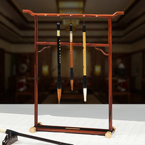 Mahogany solid wood new Chinese brush holder pen hanging display stand simple creative brush shelf calligraphy supplies