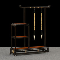 Solid wood mahogany new Chinese brush holder pen hanging sour branch wood purple sandalwood brush holder pen rest four treasures