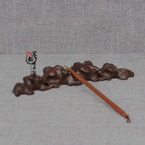 Mahogany brush rest antique with Pen Pen Holder solid wood pen holder black sandalwood pen pen set aside pen mountain Four Treasures