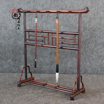 Mahogany brush holder Solid wood brush holder Red acid branch Ming brush hanging pen shelf Wenfang Four Treasures Calligraphy supplies pen holder