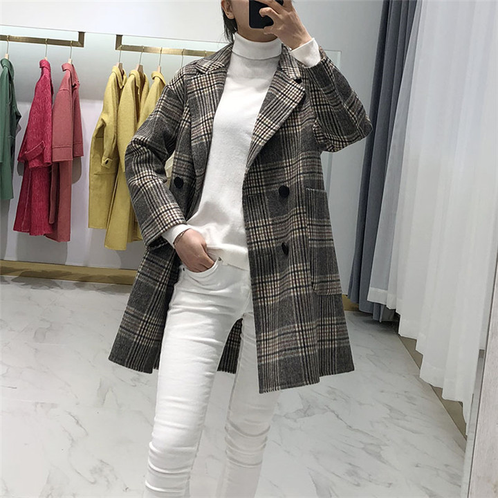 Chất lượng cao cấp 18 mùa thu đông thời trang nữ lưới đôi mặt nhung 100% áo len cashmere nguyên chất xu hướng áo khoác nữ 2021