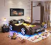 Trẻ em giường bé trai hoạt hình sáng tạo xe thể thao xe da giường đơn giản hiện đại giường đơn - Giường