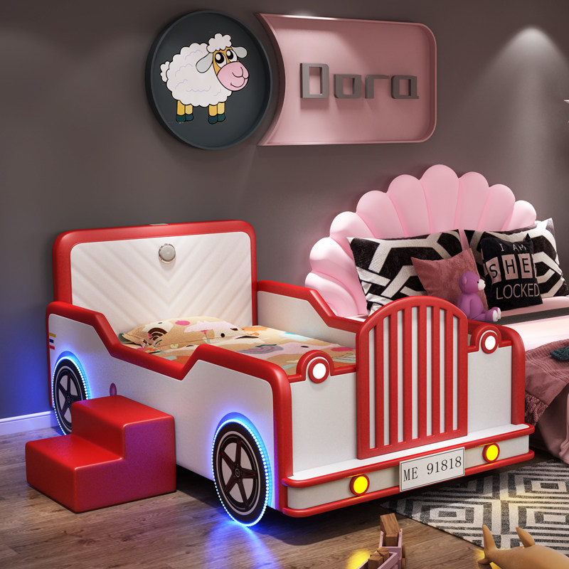 Children's bed girl small apartment creative cartoon car multifunctional boy suite girl princess bed child bed