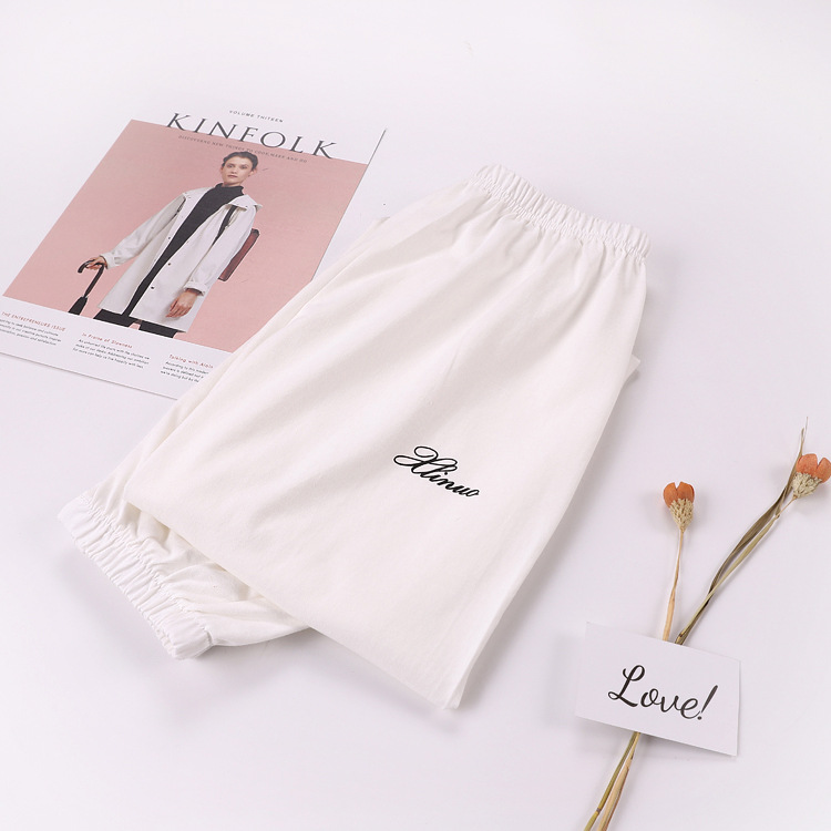Quần ngủ nữ Nhật Bản cotton mỏng mùa hè và mùa thu giản dị thẳng kích thước lớn cotton buổi sáng tập thể dục quần eo cao nhà - Quần tây sịp nam
