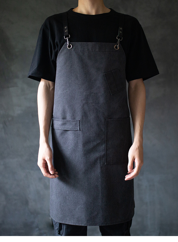 Towel hanging apron washed black professional work clothes - Aprons - Cotton & Hemp