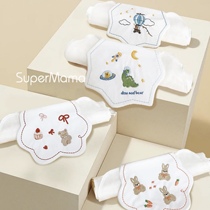 Baby Sweat Absorbent Wipes Kindergarten Extra Pad Carrier Pure Cotton Gauze Embroidery Little Big Child Baby Sweat Cover 0-8 Years Old