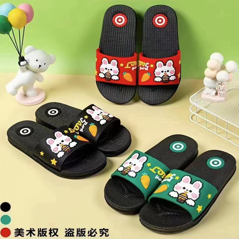 Summer Girls' Slippers Korean Style Cartoon Fox Rabbit Indoor Home Non-Slip Bathing Bathroom Shower Slippers Trendy