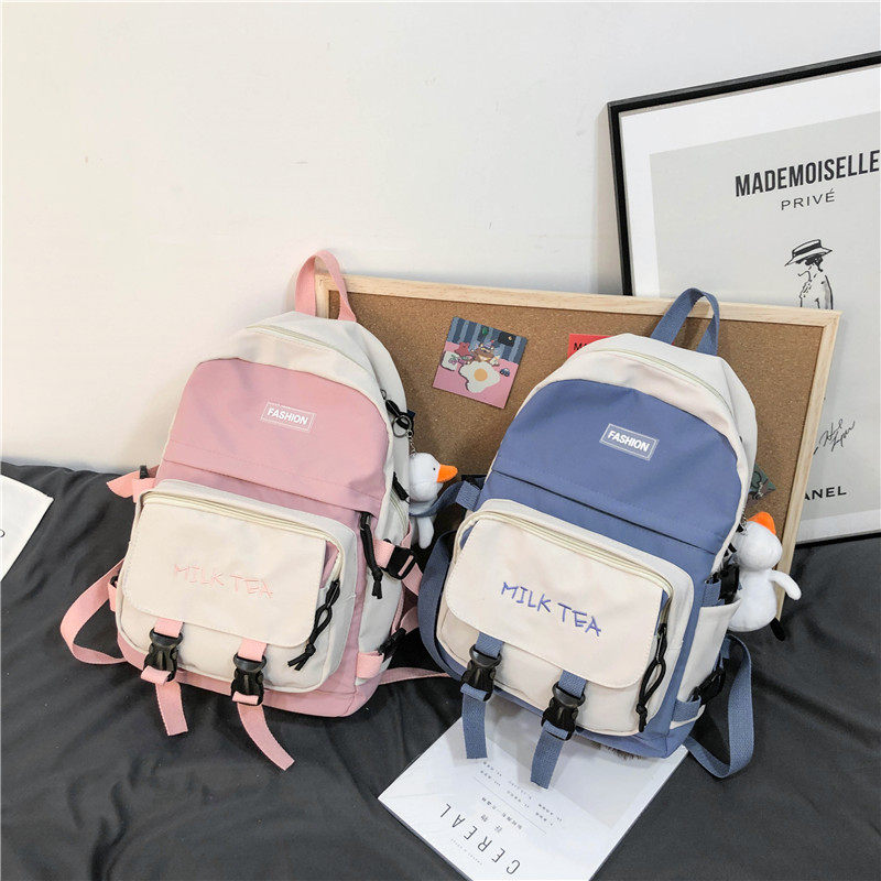 Schoolbag female Korean version of Harajuku ulzzang high school junior high school student girl student backpack Mori simple ins backpack