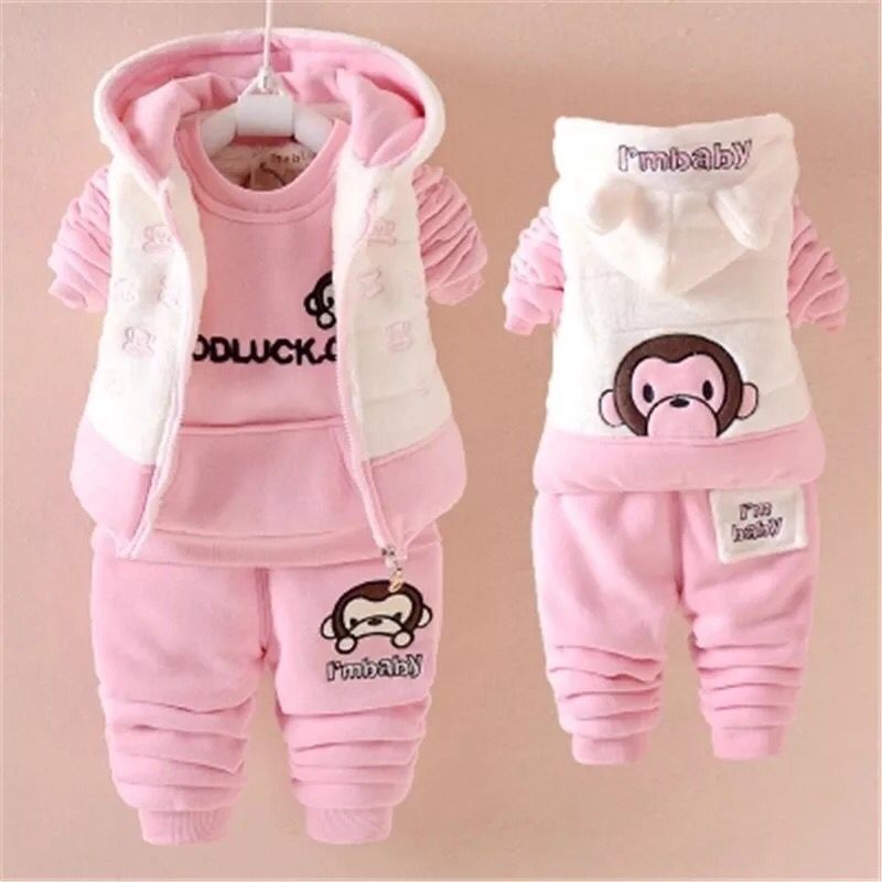 3-4-5-6-12 months baby clothes autumn and winter cotton 0 1 1-2 years old female baby winter suit children Men