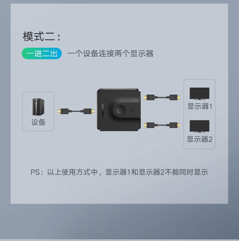 Bộ chia hdmi xanh ah một điểm hai chuyển đổi âm thanh và video hai chiều hai hai thành một trong số các hình ảnh chéo độ phân giải cao 4K một cho hai hộp set-top màn hình máy tính TV 3D - TV tivi sony 49 inch