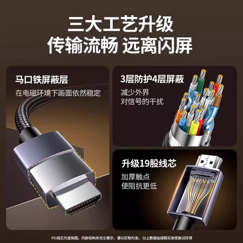 绿联 Кабель высокой четкости HDMI 2.1. Передача видео 8K поддерживает стабильное подключение 4K 240 Гц к телевизору и ноутбуку.