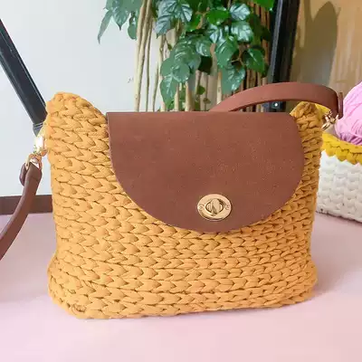 Woven bag material bag fashion retro small satchel material bag fabric bag handmade diy women's backpack