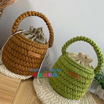 Leg brother-in-law Play in wool cake Bucket Bag Handwoven Diy Material Bag Strap Thread Crochet for tutorial Non-finished product