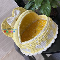 mini weaving cradle pet basket crochet kitten owl kennel kennel bed handmade diy woven material bag finished custom