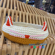 Kennel Pet Nest Weaving Cradle Round Pet Basket Handmade Diy Hook Textured Wool non-finished material Package