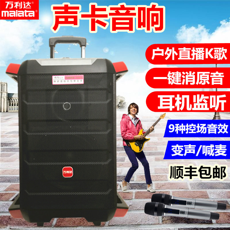 Wanlida net red live audio outdoor square dance K singing sound card All wireless bluetooth speaker M 9810