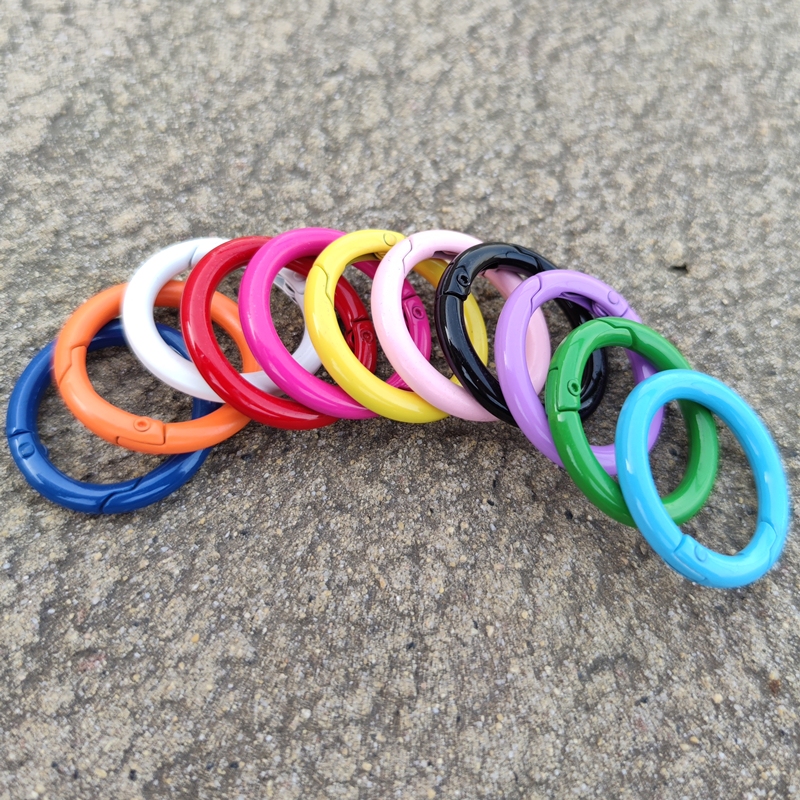 Bag Accessories Colorful Rings Carabiner Open Rings Metal Rings Spring Rings Circle Buckles Chain Clasps