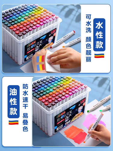 Маркер, акварель, детские мелки на водной основе, художественный двусторонний комплект для школьников для детского сада, 48 цветов, можно стирать, 24 цветов, 36 цветов, 80 цветов
