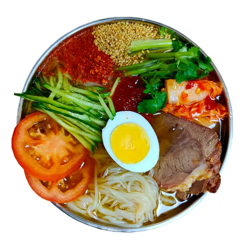 Северо -восточные специальные продукты Подлинность Северная Корея Южная Корея Янджи да холодная лапша 4 упаковка 385 г × 4 мешки Любимые 5 пакетов