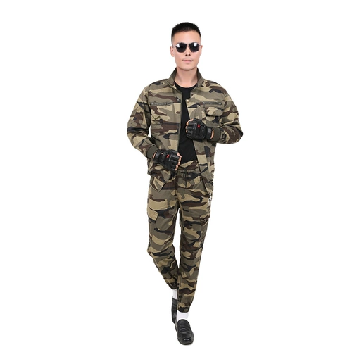 Хлопковый эластичный износостойкий камуфляжный комбинезон, защита от ожогов, увеличенная толщина