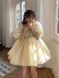 Gargamel's Summer Original Birthday French High Waist Dress Organza Tutu Skirt Runaway Princess Dress