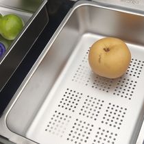 Drain basket Vegetable Basin Thickened style Bowl Stainless Steel Vegetable Basin Wash Vegetable Basket basket Basin Sinks in basin Sink Accessories