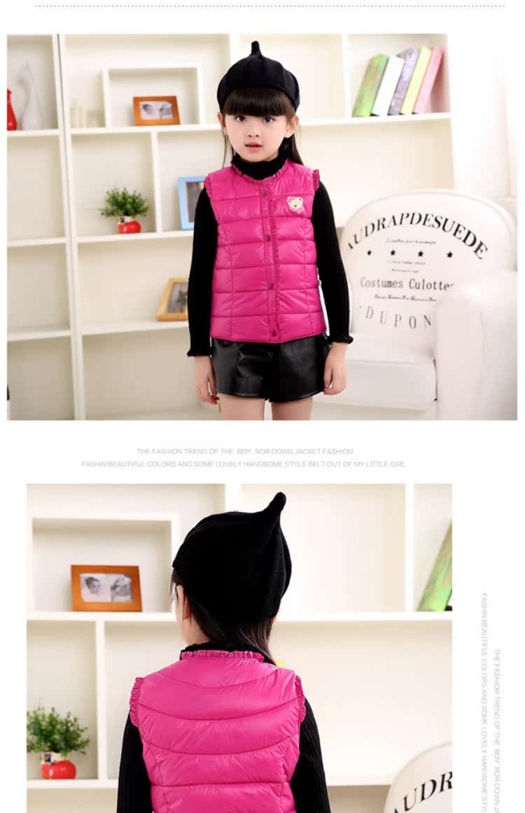 Trẻ em gái mùa đông mặc áo vest cotton 2 mặc 3 trẻ em 4 áo 5 phiên bản Hàn Quốc 6 công chúa 7 tuổi mùa thu và mẫu mùa đông mỏng áo phao cho bé gái
