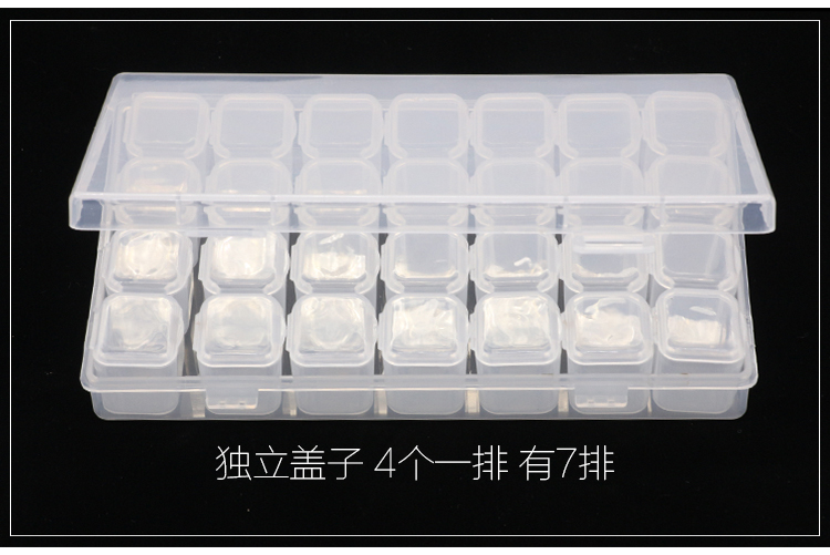 Dụng cụ làm móng khoan hộp 28 lưới riêng biệt mở hộp khoan mà không bị rò rỉ nắp trong suốt với hộp lưu trữ đồ trang sức có thể tháo rời kìm bấm móng