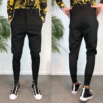 Social spirit guys pair of pants slim and thin pants shake sound Net red same stretch leggings casual mens pants