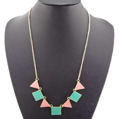 The 2024 new collection features a stylish punk triangular oil-dripping necklace, sweater chain and trendy geometric neck chain