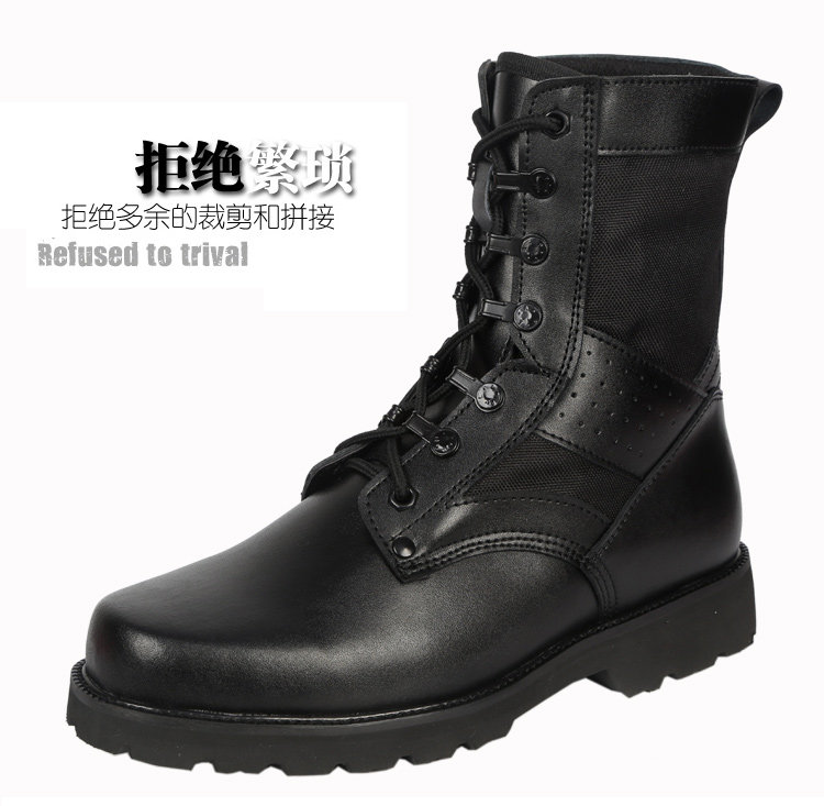 Boots militaires en cuir - lumière - Ref 1398183 Image 18