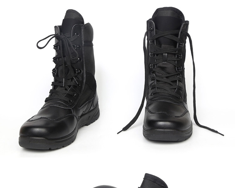 Boots militaires en cuir - lumière - Ref 1399299 Image 24