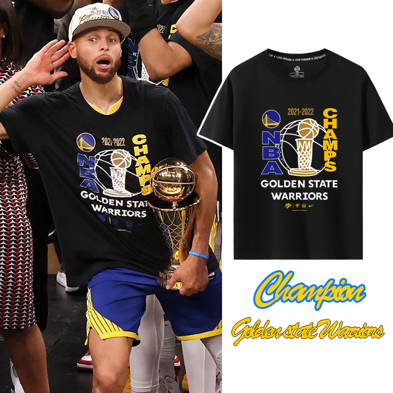 2022 Season Warriors Championship T-Shirt Western Conference Finals Champion Home Court Playoff Curry Short-Sleeve Basketball Jersey Training Uniform