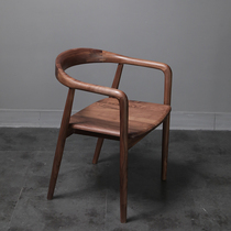 North American black walnut book chair computer chair dining chair Nordic light luxury minimalist dining table and chair combination modern minimalist study chair