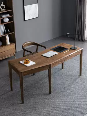 North American black walnut desk Nordic light luxury solid wood desk modern simple corner office desk study computer desk