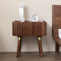 North American black walnut bedside table bedroom solid wood cabinet with drawer locker modern minimalist bedside table Nordic