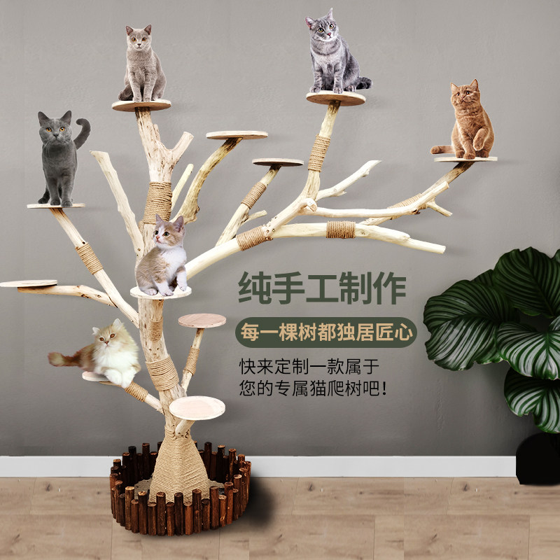 🐾喵星人的豪华新居！网红樱花猫爬树一体猫窝，实木材质超耐磨！🌸🏠-猫爬架-淘宝好物网