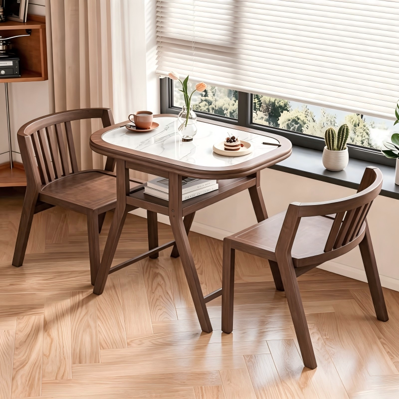 All-Solid Wood Dining Table and Chair Set, Balcony Storage Table and Chair Three-Piece Set, Tea Table, Desk, Meeting Table, Casual and Simple Table All-Solid Wood Dining Table and Chair Set, Balcony Storage Table and Chair Three-Piece Set, Tea Table, Desk, Meeting Table, Casual and Simple Table