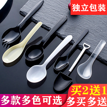 Disposable spoon portable spoon packed takeaway thickened fast food spoon rice spoon cake fork spoon dessert spoon