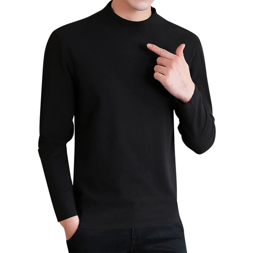 Бархатное удерживающее тепло базовое приятное телу нижнее белье, двусторонное термобелье, облегающий крой, высокий воротник