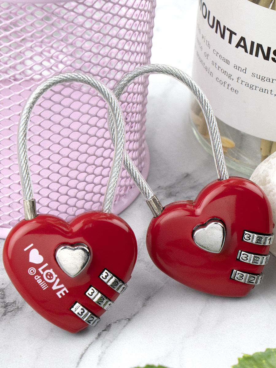 Love combination lock small padlock suitcase key lock wire lock cabinet lock student dormitory luggage mini lock