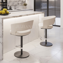 Light luxury lifting leather bar chair Italian minimalist home high stool designer island chair hotel front desk chair white