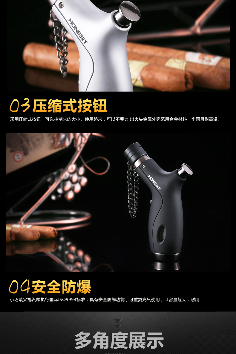 Baicheng chính hãng máy tính để bàn thẳng vào gió và nhẹ hơn cơ thể bơm hơi moxib Fir xì gà phun súng hàn ngoài trời bật lửa dunhill