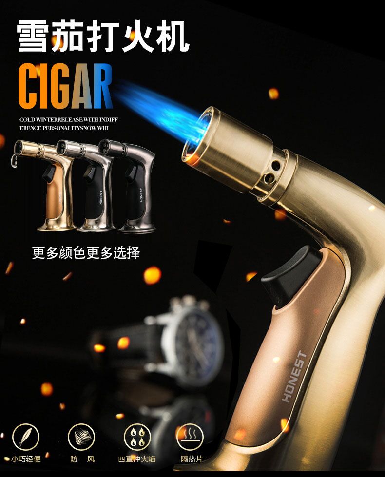 Baicheng bốn thẳng vào cơ thể nhẹ hơn gió thổi hơi nhiệt độ cao súng phun điểm moxib Fir hàn ngọn đuốc nướng bếp bật lửa dupont