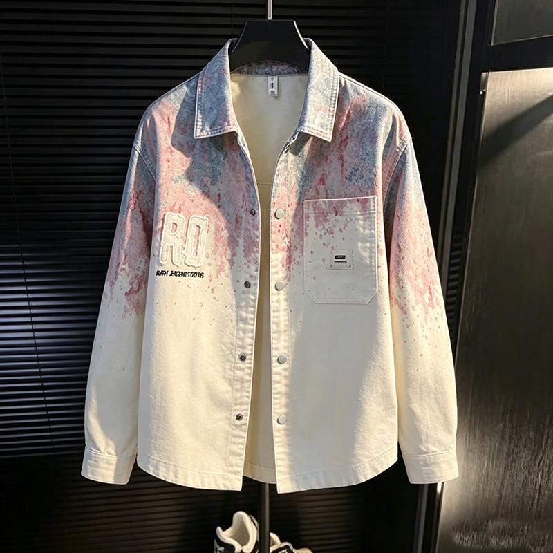 Gradient Tie-Dye Design Long-Sleeve Men's Shirt, Spring and Autumn 2026 New Style, Loose and Stylish Jacket, Trendy Shirt Gradient Tie-Dye Design Long-Sleeve Men's Shirt, Spring and Autumn 2026 New Style, Loose and Stylish Jacket, Trendy Shirt