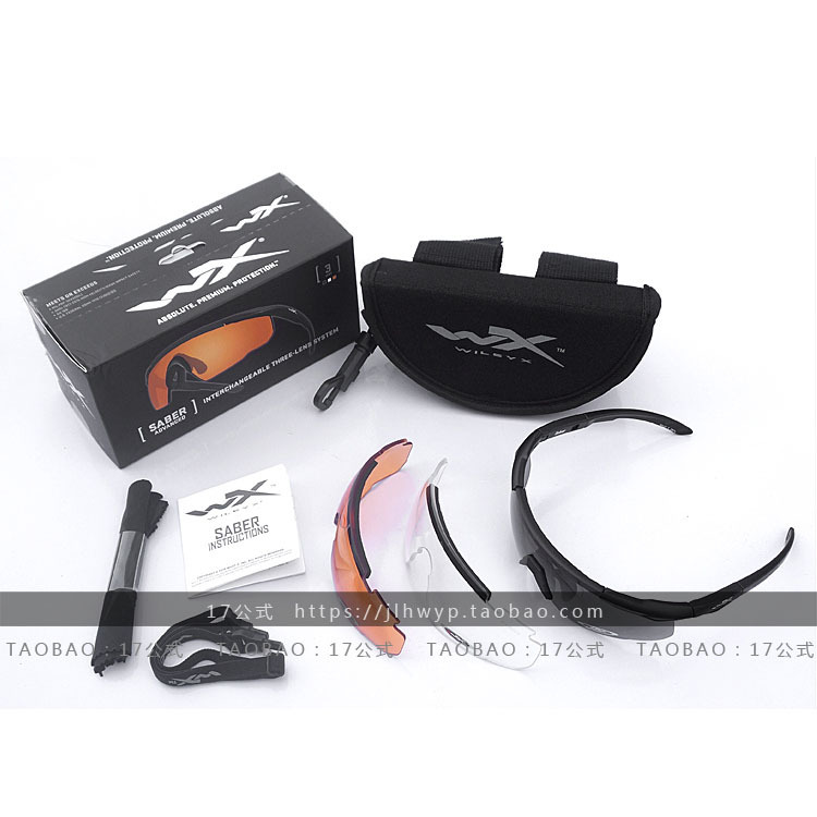 American Wiley X Saber Tactical Glasses Goggles 3-Piece Set 308 Military Fans Outdoor Sunglasses