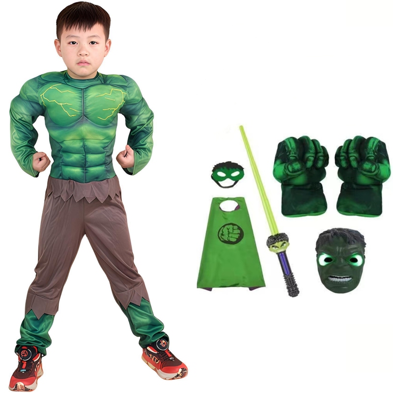 Hulk Children's Cosplay Costume Performance Outfit Gloves Set Halloween Adult Muscle Performance Costume